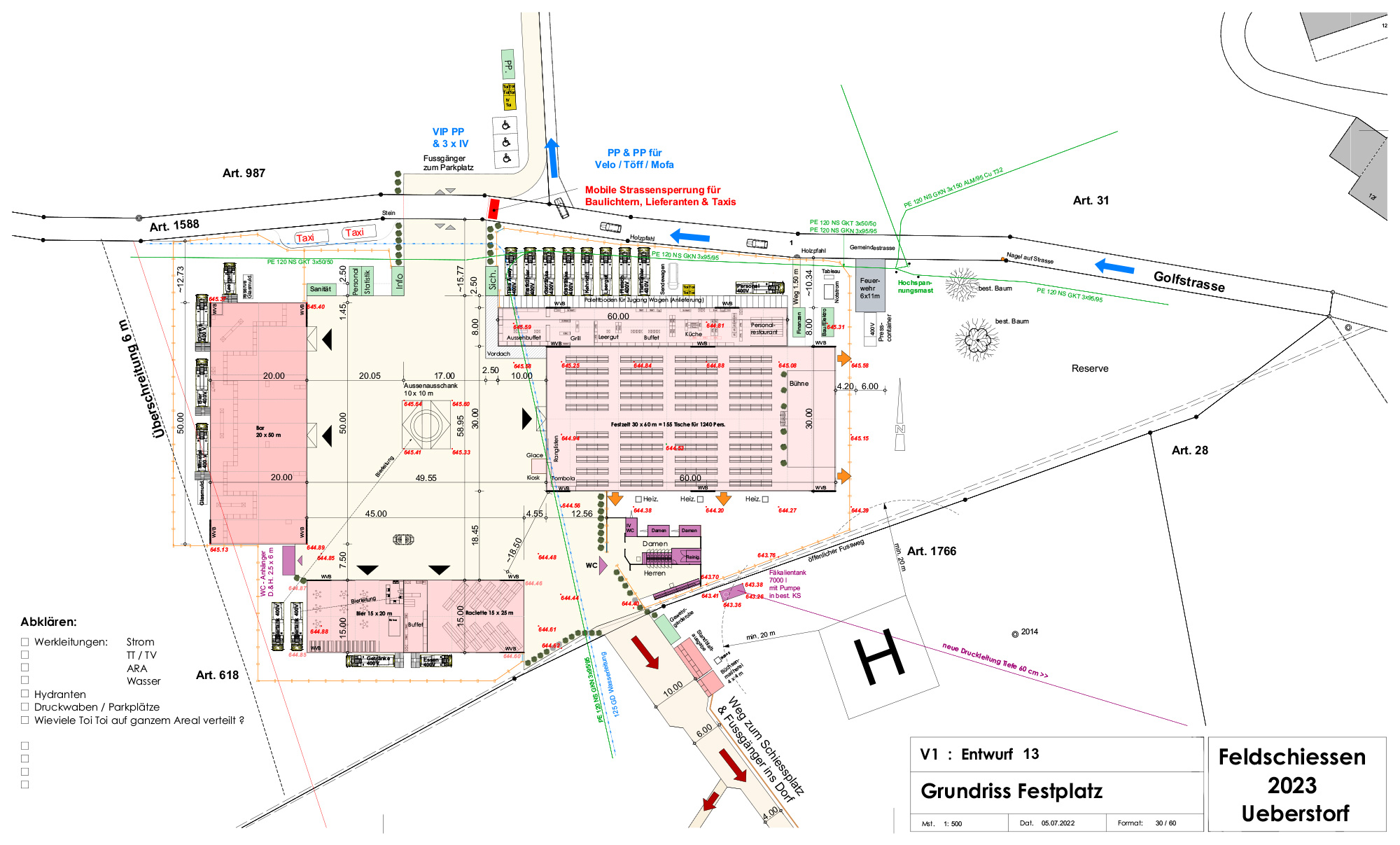 Grundriss Festplatz Feldschiessen 2023